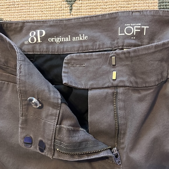 Loft Gray Crop Ankle Chino - Picture 3 of 4